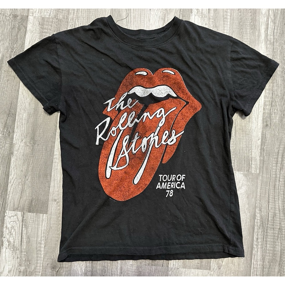 Rolling Stones Tour of America 78 Black T-shirt Size Small‎ Unisex